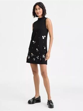 On 34th Sleeveless Black Sequin-Embellished Mini Dress